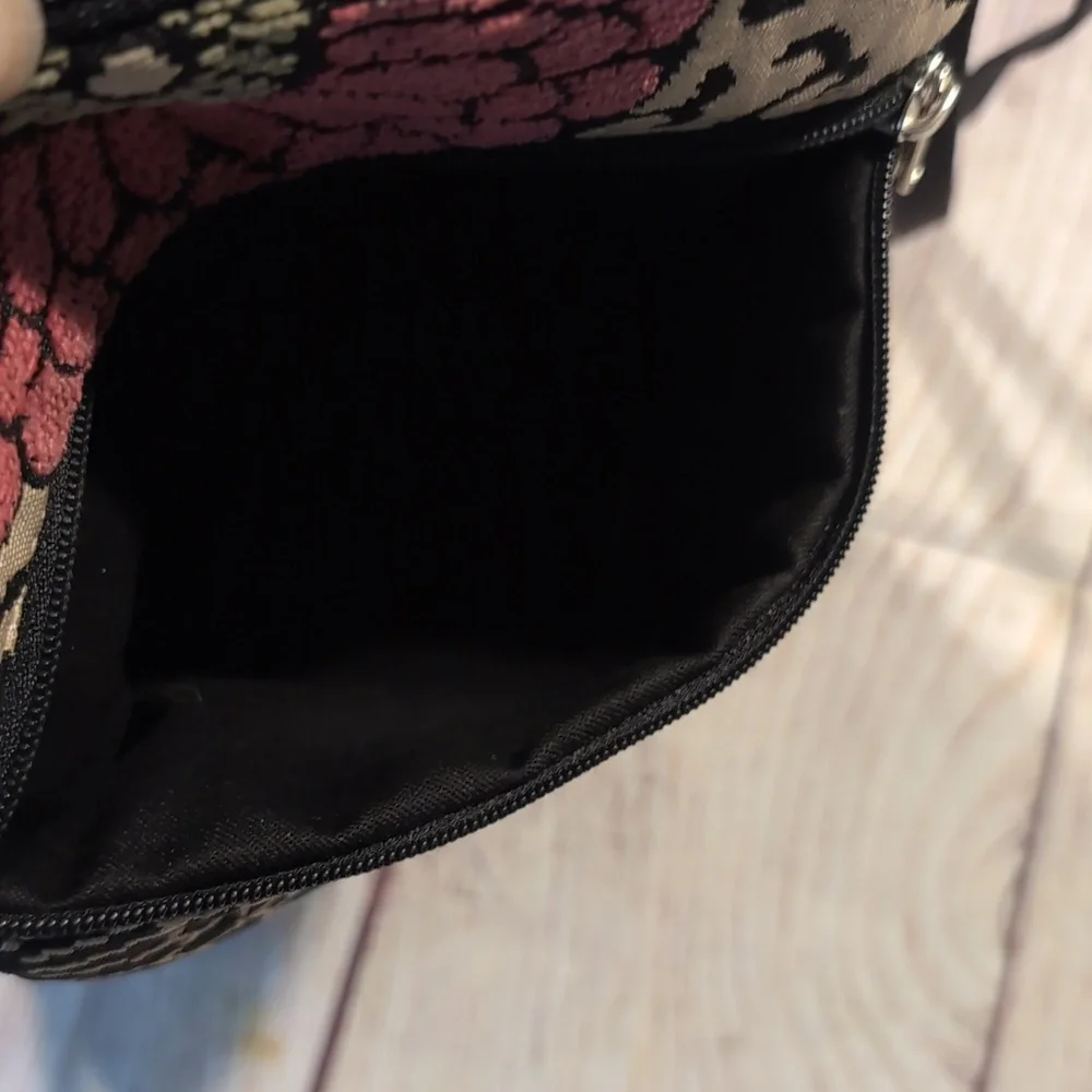 Janine King Designs fabric floral pattern adjustable strap cross body